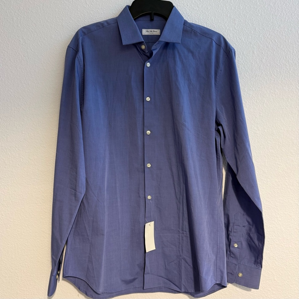 Saks 5th Avenue New York Button Down French Blue Dress Shirt, NWT, Size Large